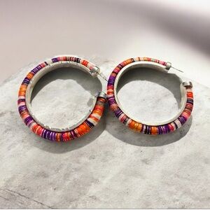 Sassy Jones Colorful Cloth Hoop Earrings